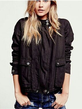 Revolve x Free People Swing Sporty Jacket in Washed Black